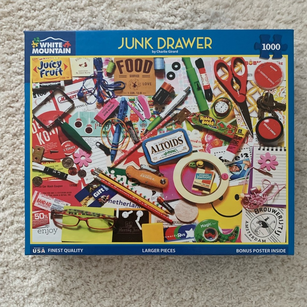 White Mountain Blue and Yellow Puzzle Set